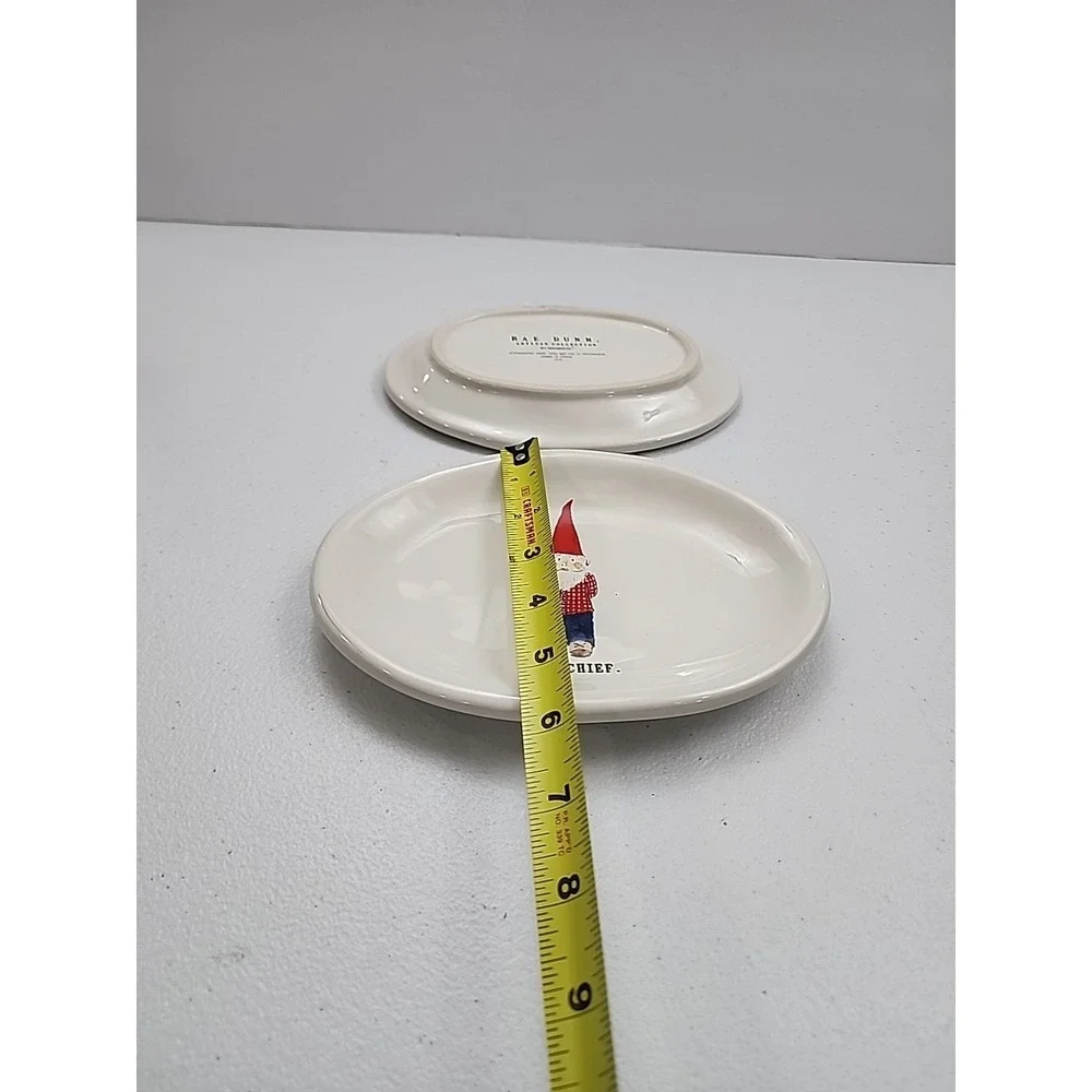 RAE DUNN by MAGENTA CHRISTMAS GNOME MISCHIEF OVAL PLATES